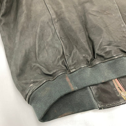 【現状渡し品】【メンズ】 ADAM ET ROPE アダム エ ロペ LEATHER MA-1 JACKET GMJ-001-3701-B レザー ジャケット 140-260919-as-08-izu サイズ：42 カラー：グリーン系 万代Net店