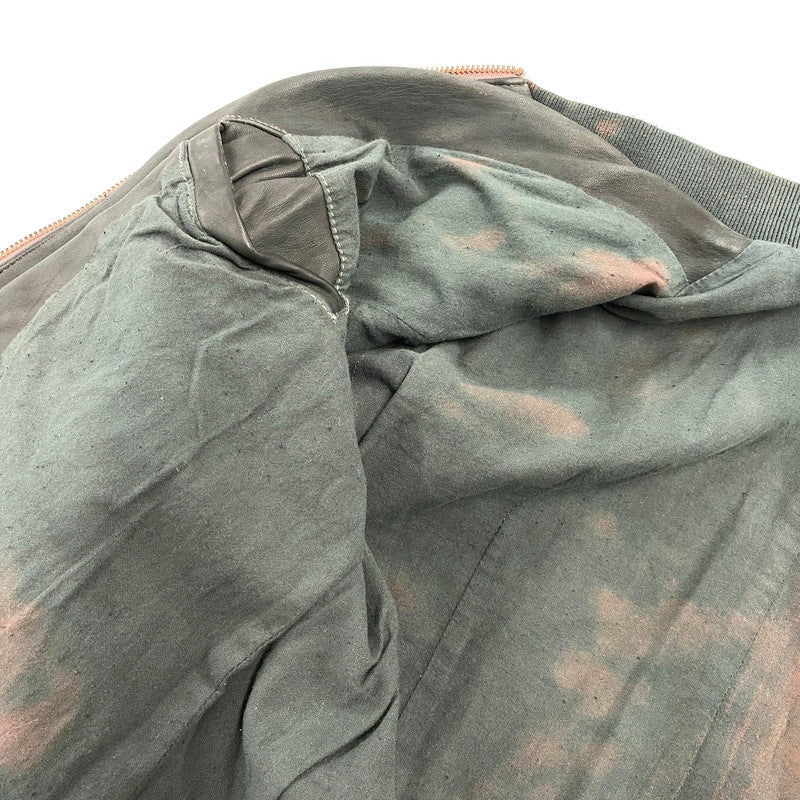 【現状渡し品】【メンズ】 ADAM ET ROPE アダム エ ロペ LEATHER MA-1 JACKET GMJ-001-3701-B レザー ジャケット 140-260919-as-08-izu サイズ：42 カラー：グリーン系 万代Net店