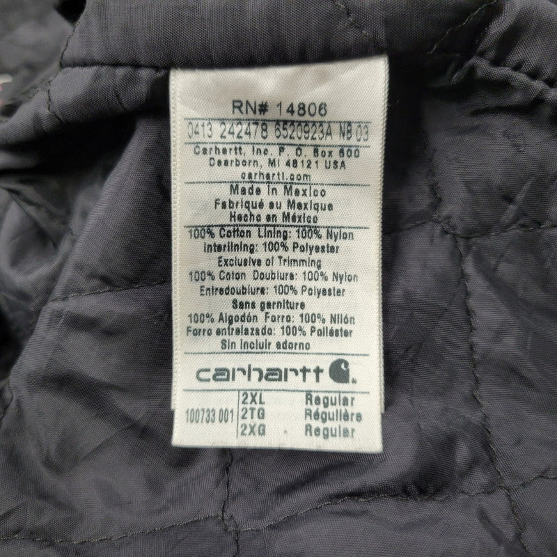 【現状渡し品】【メンズ】 Carhartt カーハート QUILTING LINER DUCK HOODED JACKET 100733 001 キルティングライナー ダックフーデッドジャケット メキシコ製 146-260912-as-18-izu サイズ：2XL カラー：ブラック 万代Net店