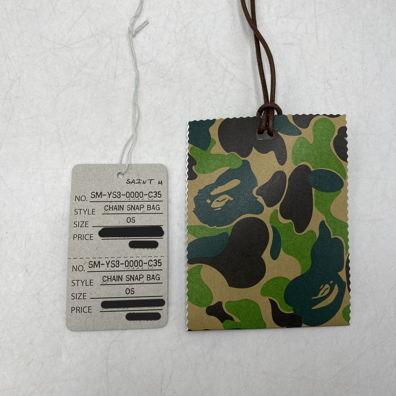 【中古美品】【レディース】 A BATHING APE アベイシングエイプ×SAINT MICHAEL セントマイケル SM-YS8-0000-C35 001SGK231901C CHAIN SNAP BAG チェーン スナップ バッグ カバン 鞄 188-260910-cs-05-izu カラー：グリーン系 万代Net店