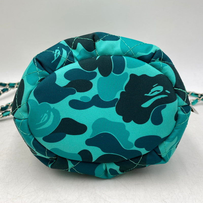 【中古美品】【レディース】 A BATHING APE アベイシングエイプ×SAINT MICHAEL セントマイケル SM-YS8-0000-C35 001SGK231901C CHAIN SNAP BAG チェーン スナップ バッグ カバン 鞄 188-260910-cs-05-izu カラー：グリーン系 万代Net店