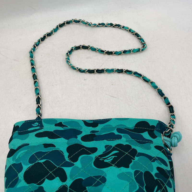 【中古美品】【レディース】 A BATHING APE アベイシングエイプ×SAINT MICHAEL セントマイケル SM-YS8-0000-C35 001SGK231901C CHAIN SNAP BAG チェーン スナップ バッグ カバン 鞄 188-260910-cs-05-izu カラー：グリーン系 万代Net店