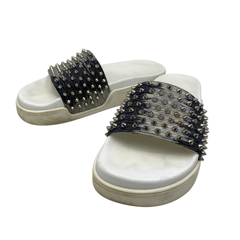 【現状渡し品】【メンズ】 CHRISTIAN LOUBOUTIN クリスチャンルブタン POOL FUN SLIDE SANDAL プール ファン スライド サンダル シューズ 靴 183-260910-cs-03-izu サイズ：41 1/2 カラー：ホワイト×インディゴ 万代Net店