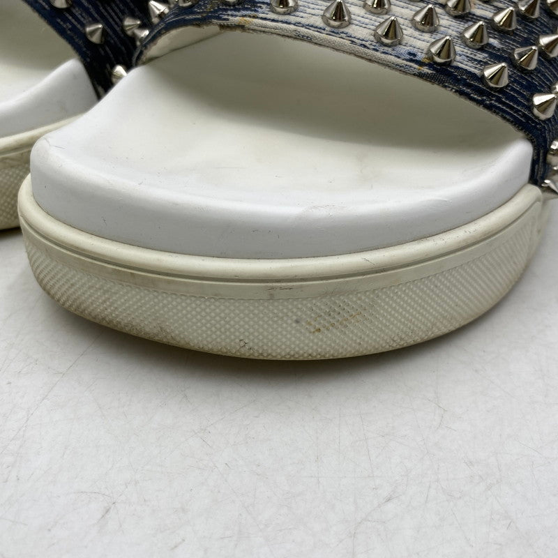 【現状渡し品】【メンズ】 CHRISTIAN LOUBOUTIN クリスチャンルブタン POOL FUN SLIDE SANDAL プール ファン スライド サンダル シューズ 靴 183-260910-cs-03-izu サイズ：41 1/2 カラー：ホワイト×インディゴ 万代Net店