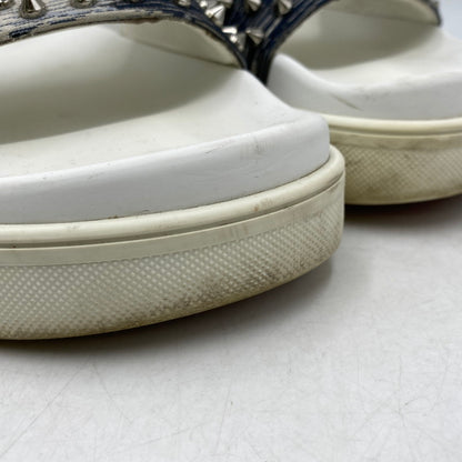 【現状渡し品】【メンズ】 CHRISTIAN LOUBOUTIN クリスチャンルブタン POOL FUN SLIDE SANDAL プール ファン スライド サンダル シューズ 靴 183-260910-cs-03-izu サイズ：41 1/2 カラー：ホワイト×インディゴ 万代Net店