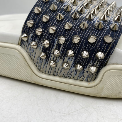 【現状渡し品】【メンズ】 CHRISTIAN LOUBOUTIN クリスチャンルブタン POOL FUN SLIDE SANDAL プール ファン スライド サンダル シューズ 靴 183-260910-cs-03-izu サイズ：41 1/2 カラー：ホワイト×インディゴ 万代Net店