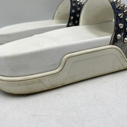 【現状渡し品】【メンズ】 CHRISTIAN LOUBOUTIN クリスチャンルブタン POOL FUN SLIDE SANDAL プール ファン スライド サンダル シューズ 靴 183-260910-cs-03-izu サイズ：41 1/2 カラー：ホワイト×インディゴ 万代Net店