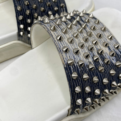 【現状渡し品】【メンズ】 CHRISTIAN LOUBOUTIN クリスチャンルブタン POOL FUN SLIDE SANDAL プール ファン スライド サンダル シューズ 靴 183-260910-cs-03-izu サイズ：41 1/2 カラー：ホワイト×インディゴ 万代Net店