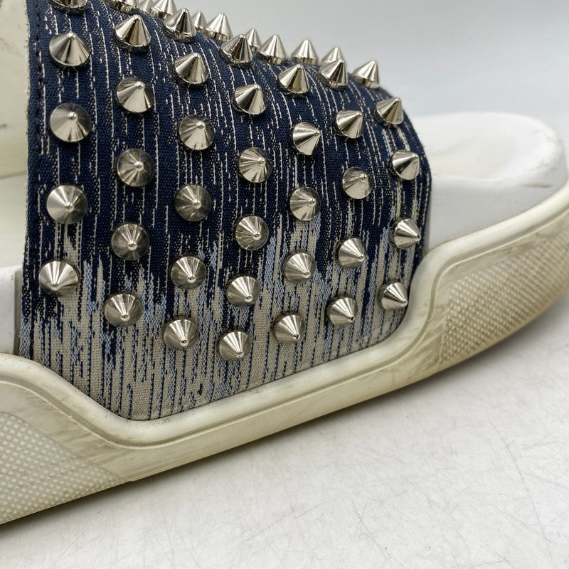 【現状渡し品】【メンズ】 CHRISTIAN LOUBOUTIN クリスチャンルブタン POOL FUN SLIDE SANDAL プール ファン スライド サンダル シューズ 靴 183-260910-cs-03-izu サイズ：41 1/2 カラー：ホワイト×インディゴ 万代Net店