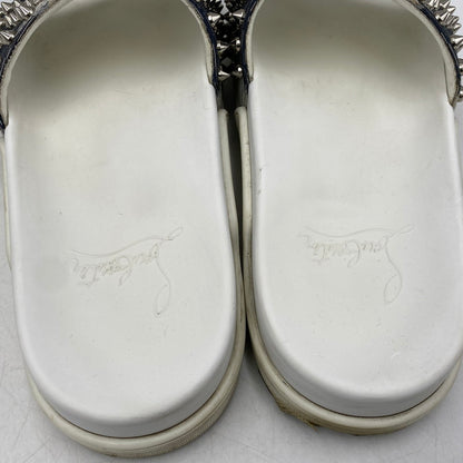 【現状渡し品】【メンズ】 CHRISTIAN LOUBOUTIN クリスチャンルブタン POOL FUN SLIDE SANDAL プール ファン スライド サンダル シューズ 靴 183-260910-cs-03-izu サイズ：41 1/2 カラー：ホワイト×インディゴ 万代Net店
