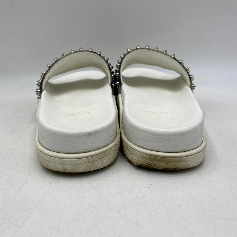 【現状渡し品】【メンズ】 CHRISTIAN LOUBOUTIN クリスチャンルブタン POOL FUN SLIDE SANDAL プール ファン スライド サンダル シューズ 靴 183-260910-cs-03-izu サイズ：41 1/2 カラー：ホワイト×インディゴ 万代Net店