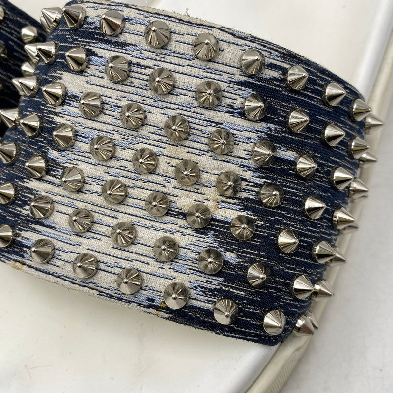 【現状渡し品】【メンズ】 CHRISTIAN LOUBOUTIN クリスチャンルブタン POOL FUN SLIDE SANDAL プール ファン スライド サンダル シューズ 靴 183-260910-cs-03-izu サイズ：41 1/2 カラー：ホワイト×インディゴ 万代Net店