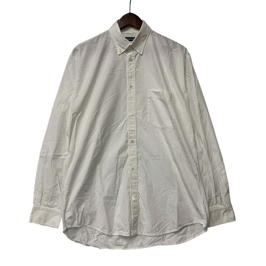 【中古品】【メンズ】 BALENCIAGA バレンシアガ 556878 BACK LOGO LS BD SHIRT バック ロゴ ロングスリーブ ボタンダウン シャツ トップス 長袖 141-260923-cs-03-izu サイズ：36 カラー：ホワイト 万代Net店