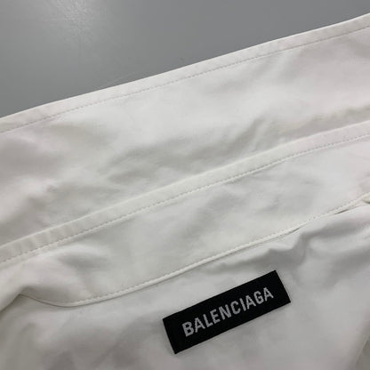 【中古品】【メンズ】 BALENCIAGA バレンシアガ 556878 BACK LOGO LS BD SHIRT バック ロゴ ロングスリーブ ボタンダウン シャツ トップス 長袖 141-260923-cs-03-izu サイズ：36 カラー：ホワイト 万代Net店