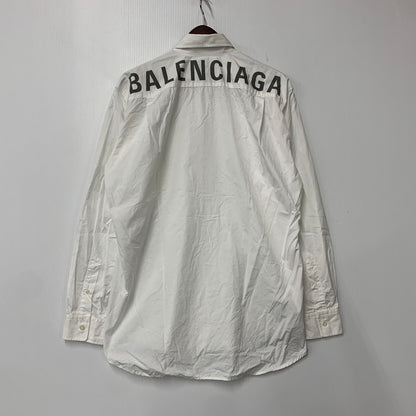 【中古品】【メンズ】 BALENCIAGA バレンシアガ 556878 BACK LOGO LS BD SHIRT バック ロゴ ロングスリーブ ボタンダウン シャツ トップス 長袖 141-260923-cs-03-izu サイズ：36 カラー：ホワイト 万代Net店