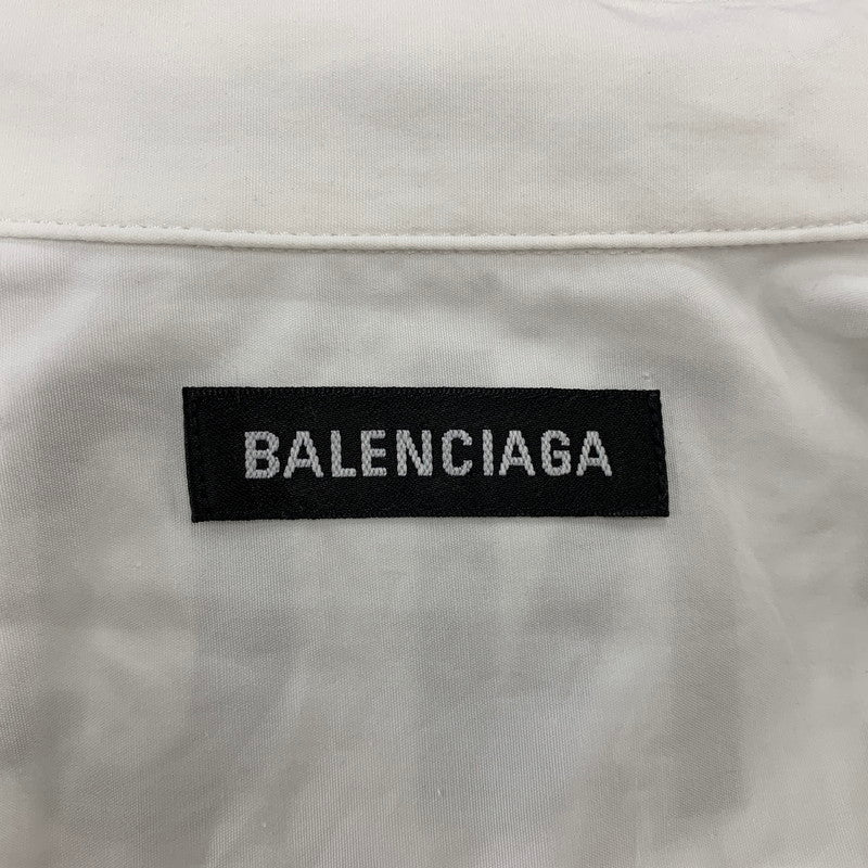 【中古品】【メンズ】 BALENCIAGA バレンシアガ 556878 BACK LOGO LS BD SHIRT バック ロゴ ロングスリーブ ボタンダウン シャツ トップス 長袖 141-260923-cs-03-izu サイズ：36 カラー：ホワイト 万代Net店
