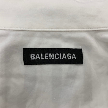 【中古品】【メンズ】 BALENCIAGA バレンシアガ 556878 BACK LOGO LS BD SHIRT バック ロゴ ロングスリーブ ボタンダウン シャツ トップス 長袖 141-260923-cs-03-izu サイズ：36 カラー：ホワイト 万代Net店