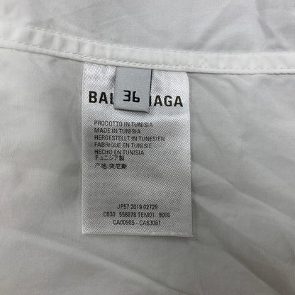 【中古品】【メンズ】 BALENCIAGA バレンシアガ 556878 BACK LOGO LS BD SHIRT バック ロゴ ロングスリーブ ボタンダウン シャツ トップス 長袖 141-260923-cs-03-izu サイズ：36 カラー：ホワイト 万代Net店