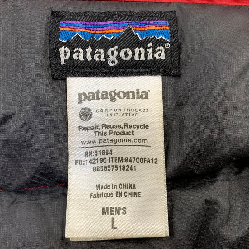 【現状渡し品】【メンズ】 patagonia パタゴニア DOWN SWEATER HOODY 84700FA12 ダウン セーター フーディー ジャケット 144-260921-as-32-izu サイズ：L カラー：レッド 万代Net店