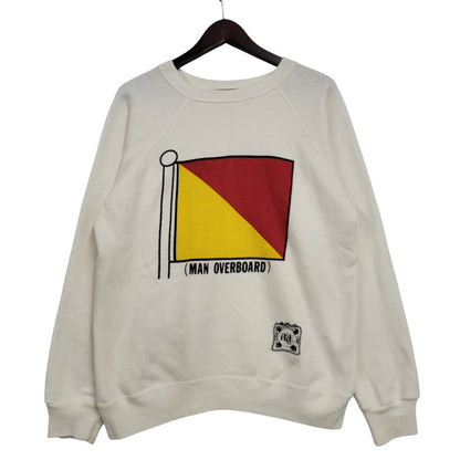 【中古品】【メンズ】 Champion チャンピオン × ABERCROMBIE&FITCH アバークロンビーアンドフィッチ MAN OVERBOARD RAGLAN SWEAT SHIRT ラグラン スウェット USA製 146-260912-as-12-izu サイズ：L カラー：ホワイト 万代Net店