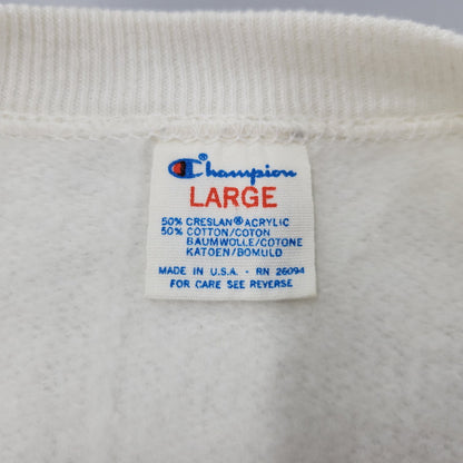 【中古品】【メンズ】 Champion チャンピオン × ABERCROMBIE&FITCH アバークロンビーアンドフィッチ MAN OVERBOARD RAGLAN SWEAT SHIRT ラグラン スウェット USA製 146-260912-as-12-izu サイズ：L カラー：ホワイト 万代Net店