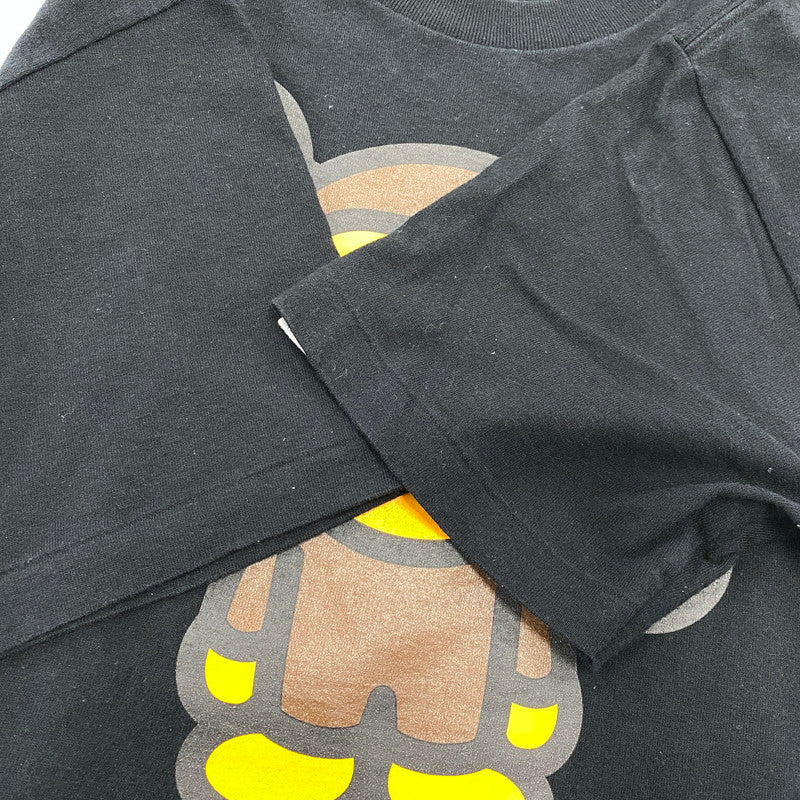 【中古品】【メンズ】 A BATHING APE アベイシングエイプ × KAWS カウズ BABY MILO S/S TEE ベイビー マイロ 半袖 Tシャツ 142-260919-as-06-izu サイズ：S カラー：ブラック 万代Net店