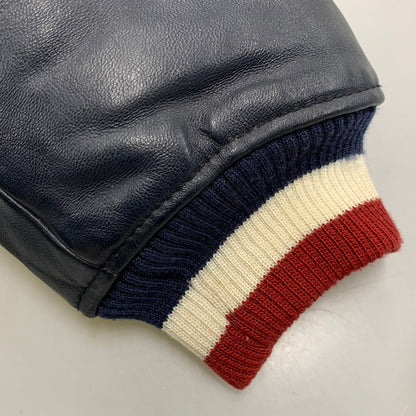 【中古品】【メンズ】 ROCAWEAR ロカウェア LEATHER VARSITY JACKET レザー バーシティ ジャケット アウター 146-260912-kh-01-izu サイズ：L カラー：ネイビー 万代Net店