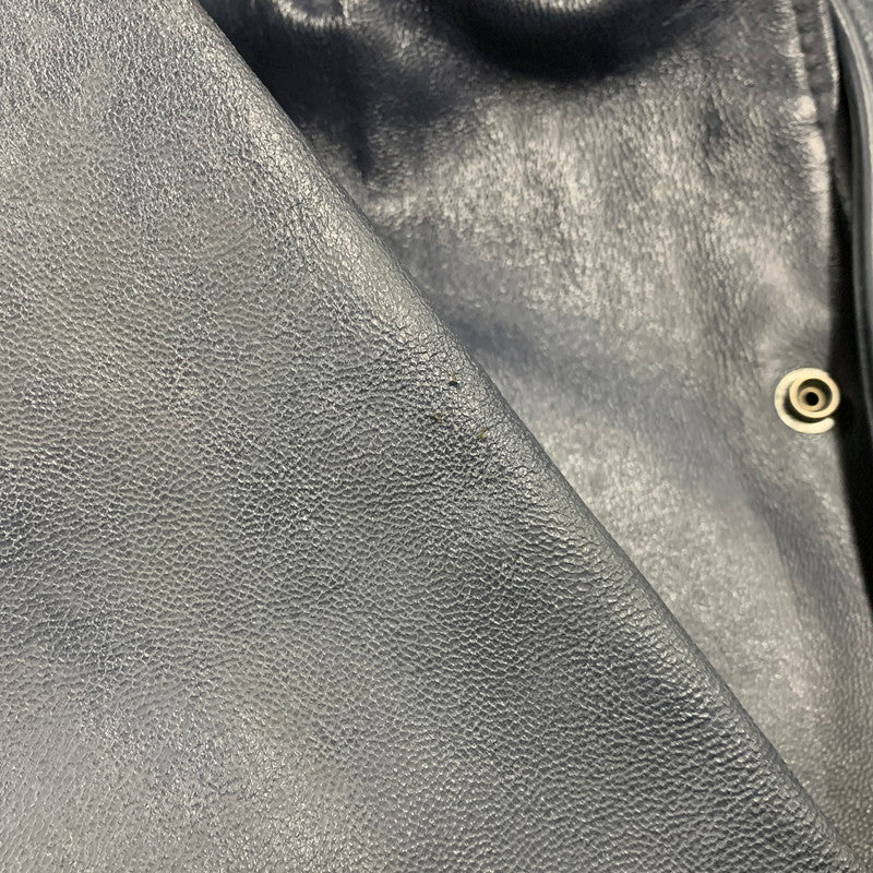 【中古品】【メンズ】 ROCAWEAR ロカウェア LEATHER VARSITY JACKET レザー バーシティ ジャケット アウター 146-260912-kh-01-izu サイズ：L カラー：ネイビー 万代Net店