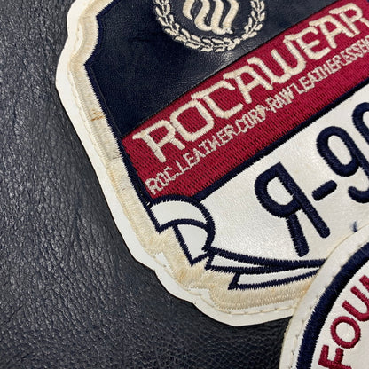 【中古品】【メンズ】 ROCAWEAR ロカウェア LEATHER VARSITY JACKET レザー バーシティ ジャケット アウター 146-260912-kh-01-izu サイズ：L カラー：ネイビー 万代Net店