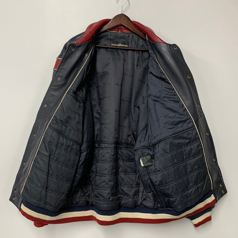 【中古品】【メンズ】 ROCAWEAR ロカウェア LEATHER VARSITY JACKET レザー バーシティ ジャケット アウター 146-260912-kh-01-izu サイズ：L カラー：ネイビー 万代Net店