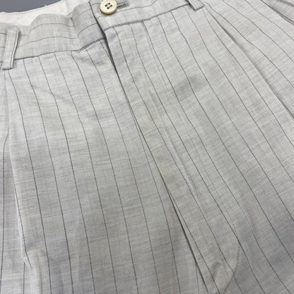 【中古品】【メンズ】 COMME DES GARCONS HOMME PLUS コムデギャルソンオムプリュス HP-02037M STRIPE 2-TUCK SLACKS PANTS ストライプ ツータック スラックス パンツ ボトムス ズボン 151-260914-cs-04-izu サイズ：M カラー：ホワイト 万代Net店