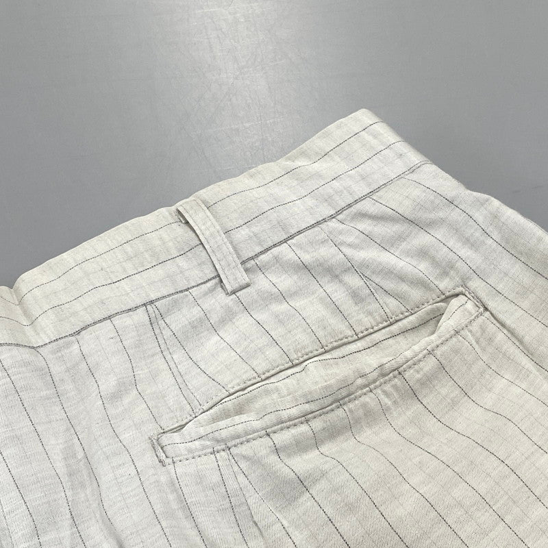 【中古品】【メンズ】 COMME DES GARCONS HOMME PLUS コムデギャルソンオムプリュス HP-02037M STRIPE 2-TUCK SLACKS PANTS ストライプ ツータック スラックス パンツ ボトムス ズボン 151-260914-cs-04-izu サイズ：M カラー：ホワイト 万代Net店