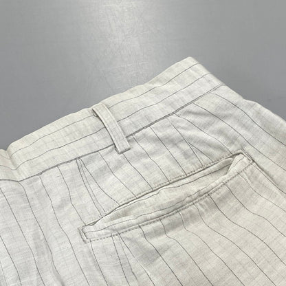 【中古品】【メンズ】 COMME DES GARCONS HOMME PLUS コムデギャルソンオムプリュス HP-02037M STRIPE 2-TUCK SLACKS PANTS ストライプ ツータック スラックス パンツ ボトムス ズボン 151-260914-cs-04-izu サイズ：M カラー：ホワイト 万代Net店