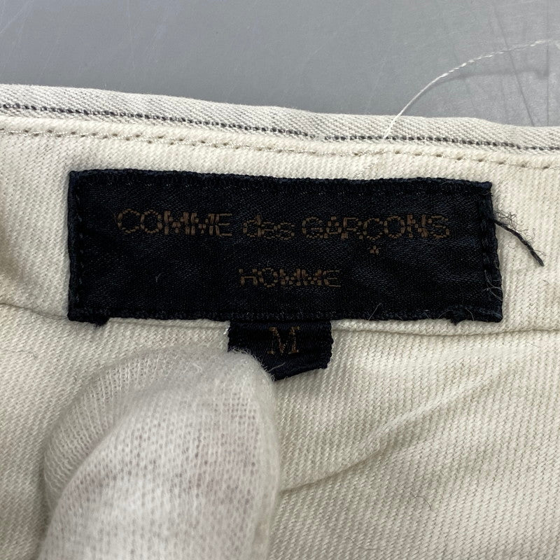 【中古品】【メンズ】 COMME DES GARCONS HOMME PLUS コムデギャルソンオムプリュス HP-02037M STRIPE 2-TUCK SLACKS PANTS ストライプ ツータック スラックス パンツ ボトムス ズボン 151-260914-cs-04-izu サイズ：M カラー：ホワイト 万代Net店