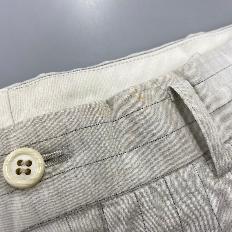 【中古品】【メンズ】 COMME DES GARCONS HOMME PLUS コムデギャルソンオムプリュス HP-02037M STRIPE 2-TUCK SLACKS PANTS ストライプ ツータック スラックス パンツ ボトムス ズボン 151-260914-cs-04-izu サイズ：M カラー：ホワイト 万代Net店
