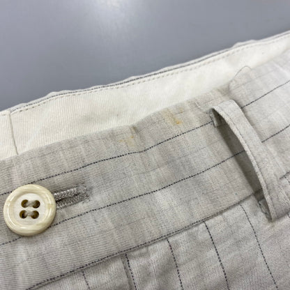 【中古品】【メンズ】 COMME DES GARCONS HOMME PLUS コムデギャルソンオムプリュス HP-02037M STRIPE 2-TUCK SLACKS PANTS ストライプ ツータック スラックス パンツ ボトムス ズボン 151-260914-cs-04-izu サイズ：M カラー：ホワイト 万代Net店