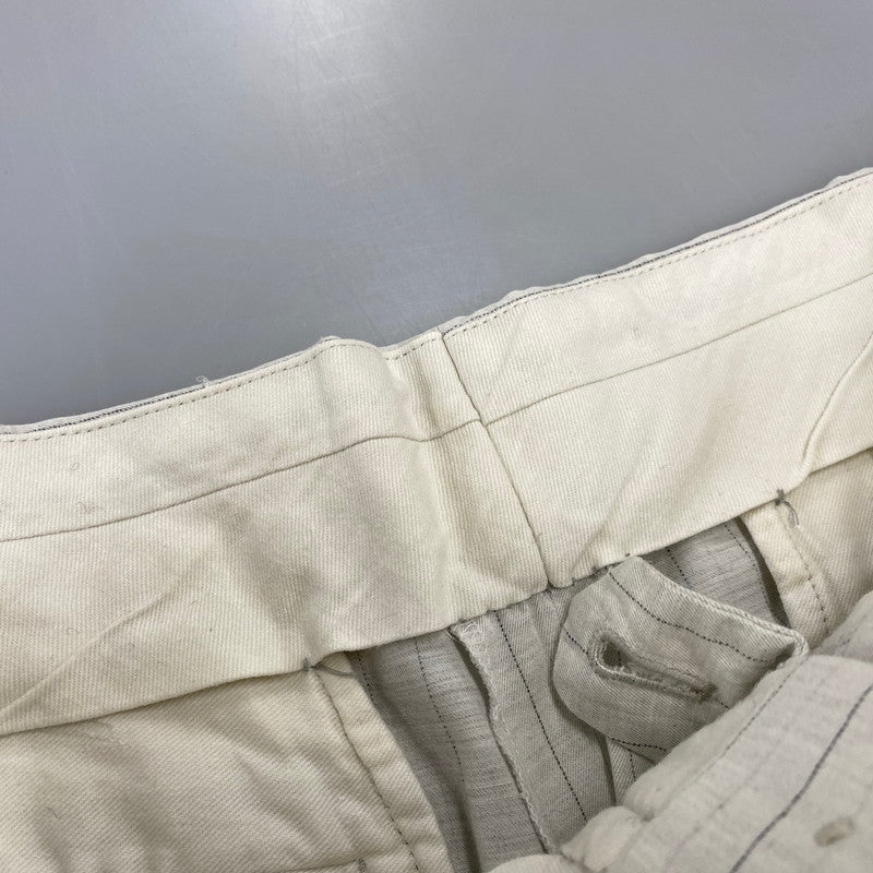 【中古品】【メンズ】 COMME DES GARCONS HOMME PLUS コムデギャルソンオムプリュス HP-02037M STRIPE 2-TUCK SLACKS PANTS ストライプ ツータック スラックス パンツ ボトムス ズボン 151-260914-cs-04-izu サイズ：M カラー：ホワイト 万代Net店
