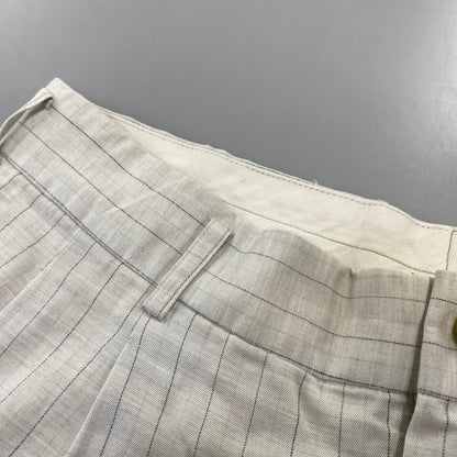 【中古品】【メンズ】 COMME DES GARCONS HOMME PLUS コムデギャルソンオムプリュス HP-02037M STRIPE 2-TUCK SLACKS PANTS ストライプ ツータック スラックス パンツ ボトムス ズボン 151-260914-cs-04-izu サイズ：M カラー：ホワイト 万代Net店