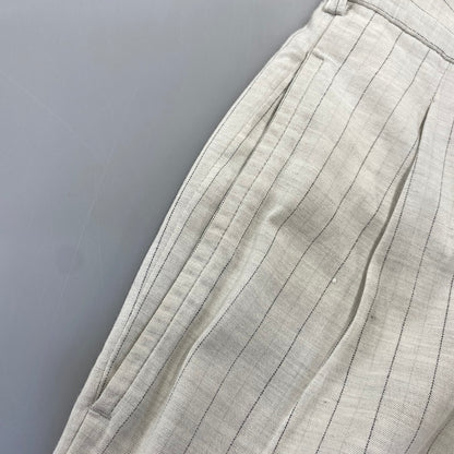 【中古品】【メンズ】 COMME DES GARCONS HOMME PLUS コムデギャルソンオムプリュス HP-02037M STRIPE 2-TUCK SLACKS PANTS ストライプ ツータック スラックス パンツ ボトムス ズボン 151-260914-cs-04-izu サイズ：M カラー：ホワイト 万代Net店