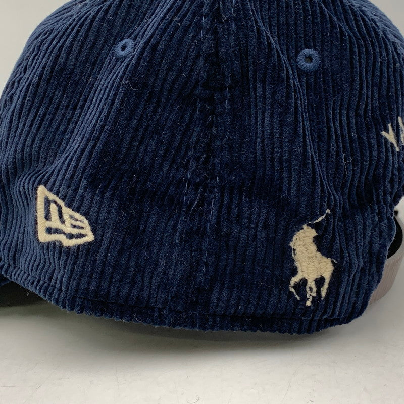 【中古品】【メンズ/レディース】 NEW ERA ニューエラ× POLO by RALPH LAUREN ポロ バイ ラルフローレン× MLB 9FIFTY NY LOGO CORDUROY CAP ニューヨーク ロゴ コーデュロイ キャップ 帽子 185-260913-ya-10-izu サイズ：F カラー：ネイビー 万代Net店