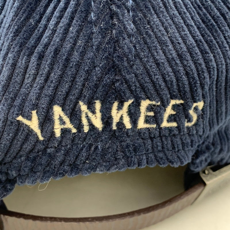 【中古品】【メンズ/レディース】 NEW ERA ニューエラ× POLO by RALPH LAUREN ポロ バイ ラルフローレン× MLB 9FIFTY NY LOGO CORDUROY CAP ニューヨーク ロゴ コーデュロイ キャップ 帽子 185-260913-ya-10-izu サイズ：F カラー：ネイビー 万代Net店