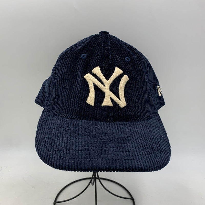 【中古品】【メンズ/レディース】 NEW ERA ニューエラ× POLO by RALPH LAUREN ポロ バイ ラルフローレン× MLB 9FIFTY NY LOGO CORDUROY CAP ニューヨーク ロゴ コーデュロイ キャップ 帽子 185-260913-ya-10-izu サイズ：F カラー：ネイビー 万代Net店