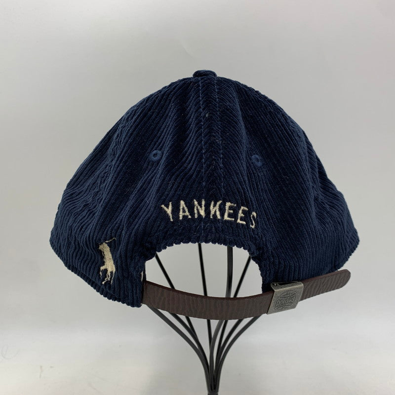 【中古品】【メンズ/レディース】 NEW ERA ニューエラ× POLO by RALPH LAUREN ポロ バイ ラルフローレン× MLB 9FIFTY NY LOGO CORDUROY CAP ニューヨーク ロゴ コーデュロイ キャップ 帽子 185-260913-ya-10-izu サイズ：F カラー：ネイビー 万代Net店