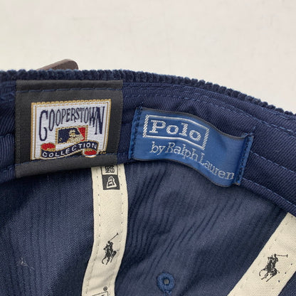 【中古品】【メンズ/レディース】 NEW ERA ニューエラ× POLO by RALPH LAUREN ポロ バイ ラルフローレン× MLB 9FIFTY NY LOGO CORDUROY CAP ニューヨーク ロゴ コーデュロイ キャップ 帽子 185-260913-ya-10-izu サイズ：F カラー：ネイビー 万代Net店