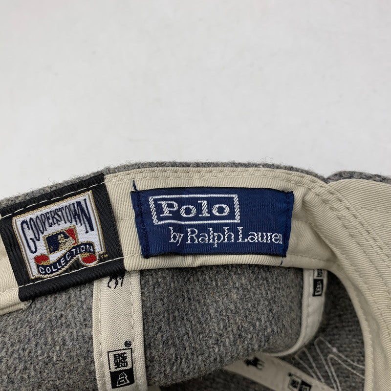 【中古品】【メンズ/レディース】 NEW ERA×POLO by RALPH LAURENポロ バイ ラルフローレン × MLB COOPERSTOWN YANKEES RETRO CROWN STRAPBACK CAP 185-260913-ya-09-izu サイズ：F カラー：グレー 万代Net店