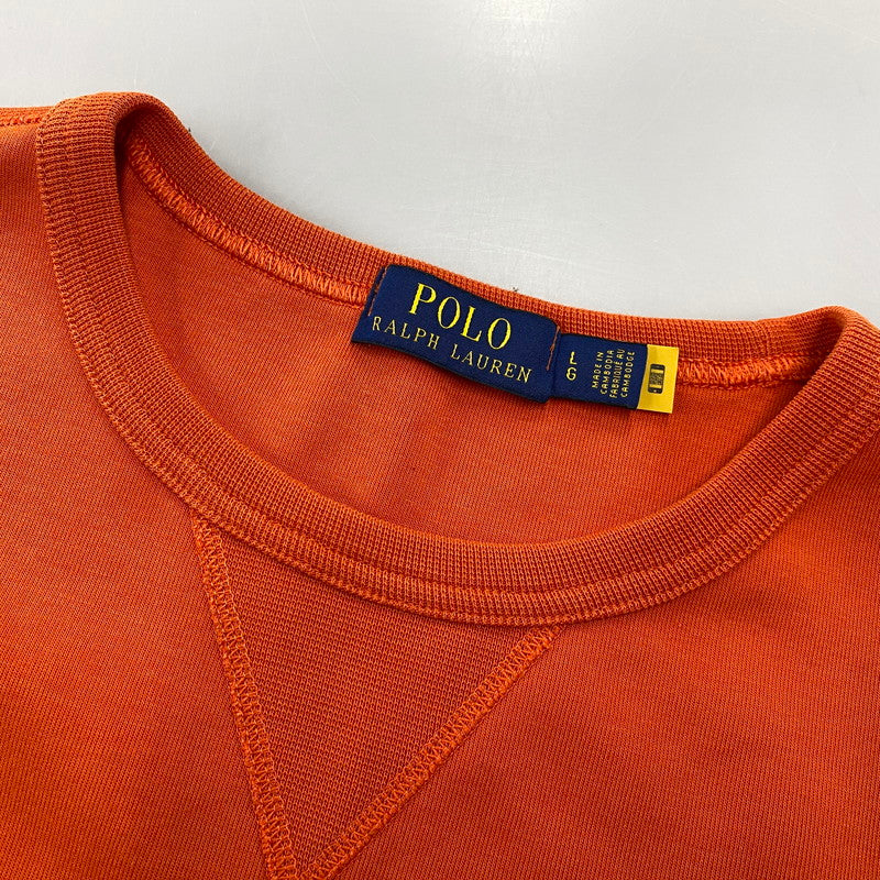 【中古品】【メンズ】 POLO RALPH LAUREN ポロ・ラルフローレン NAVY PONY SWEAT ネイビーポニー スウェット 前V 147-260919-as-10-izu サイズ：L カラー：オレンジ 万代Net店