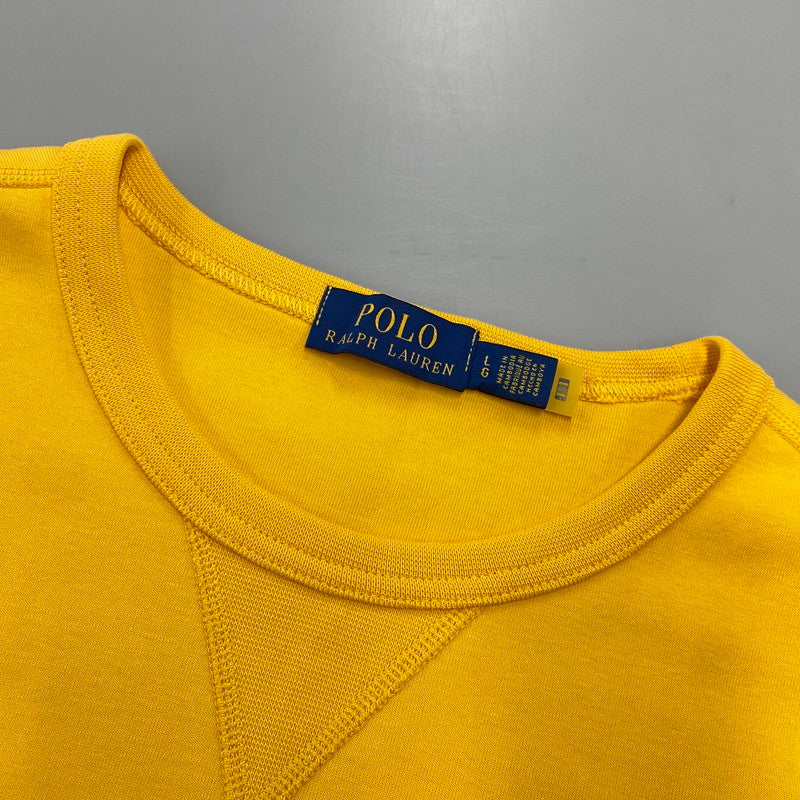 【中古品】【メンズ】 POLO RALPH LAUREN ポロ・ラルフローレン BLACK PONY SWEAT ブラックポニー スウェット 前V 147-260919-as-11-izu サイズ：L カラー：イエロー 万代Net店