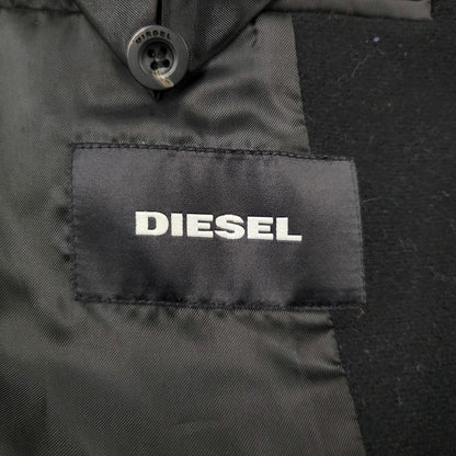 【中古品】【メンズ】 DIESEL ディーゼル TR750018 切替 ウール混 チェスターコート 141-260912-as-10-izu サイズ：L カラー：ブラック 万代Net店