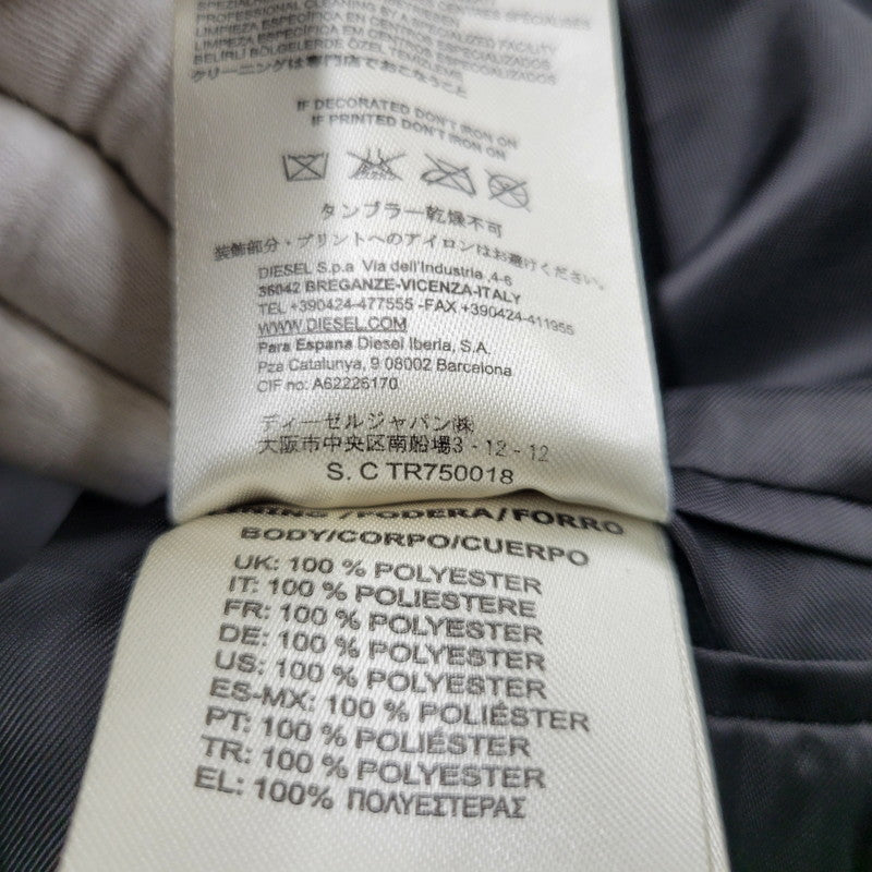 【中古品】【メンズ】 DIESEL ディーゼル TR750018 切替 ウール混 チェスターコート 141-260912-as-10-izu サイズ：L カラー：ブラック 万代Net店