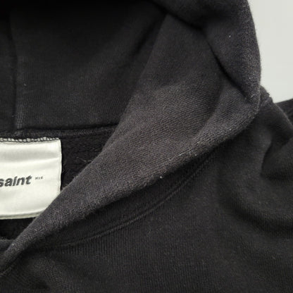 【中古品】【メンズ】 SAINT MICHAEL セントマイケル HOODIE RIBON SAINT SM-HR8-0000-047 25SS フーディー リボン パーカー 142-260912-as-05-izu サイズ：XL カラー：ブラック 万代Net店